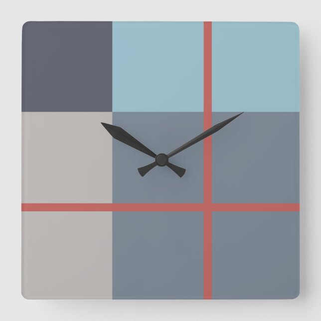 Trout Blue Grey Cotton Seed Orange Red Pattern Square Wall Clock (Front)