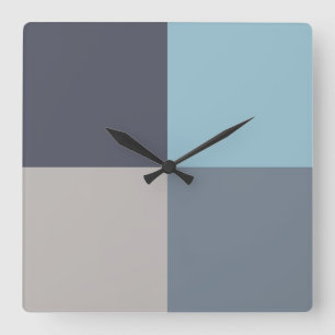 Trout Blue Grey Cotton Seed Square Wall Clock