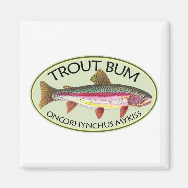 Trout Bum Fishing Magnet (Front)