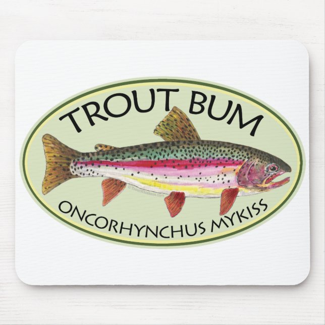 Trout Bum Fishing Mouse Pad (Front)