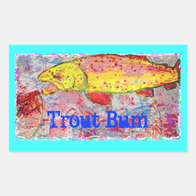 Trout Bum Rectangular Sticker (Front)