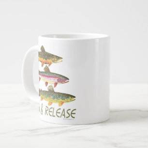 Trout Catch and Release Large Coffee Mug
