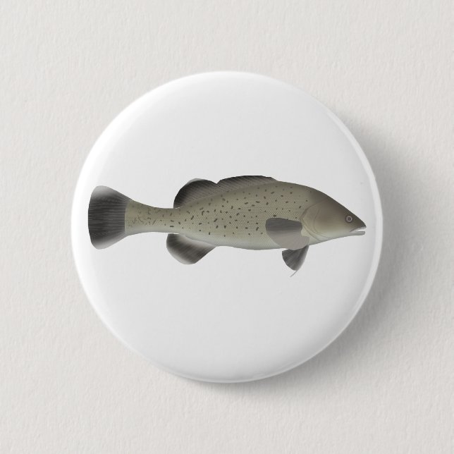 Trout Cod 6 Cm Round Badge (Front)
