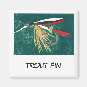 "Trout Fin" Fly Fishing Art Magnet
