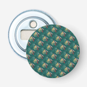 "Trout Fin" Trout Fly tiled wet fly on green Bottle Opener