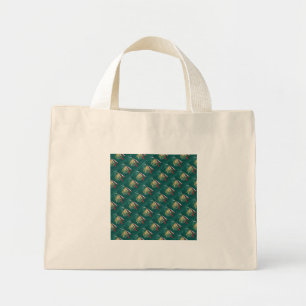 "Trout Fin" Trout Fly tiled wet fly on green Mini Tote Bag