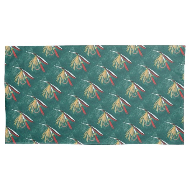 "Trout Fin" Trout Fly tiled wet fly  Pillowcase (Front)