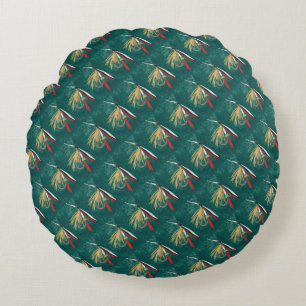 "Trout Fin" Trout Fly tiled wet fly    Round Cushion