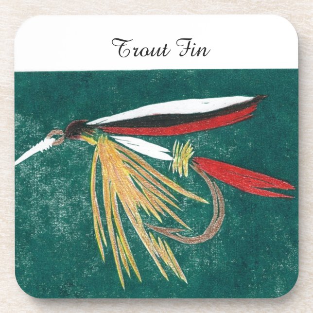 "Trout Fin" Trout Wet Fly Coaster (Front)