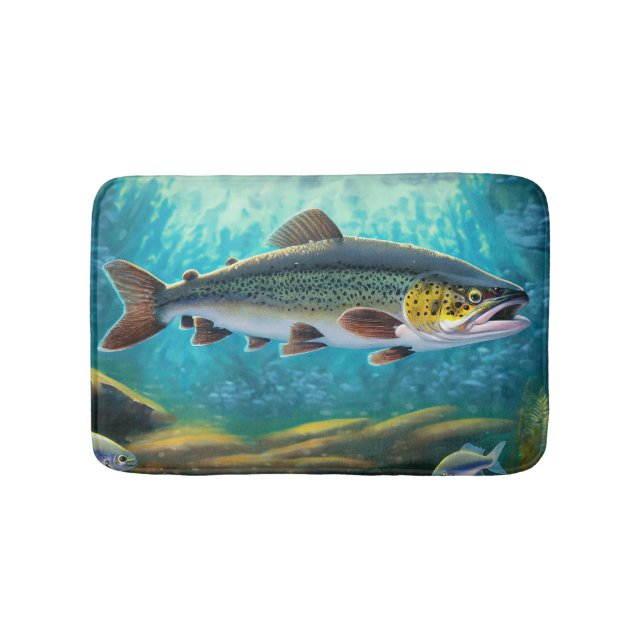 Trout Fish Fishing Bath Mat (Front)