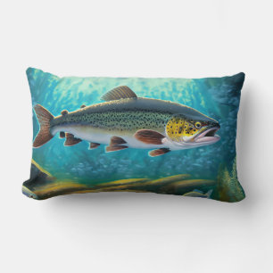 Trout Fish Fishing Lumbar Cushion