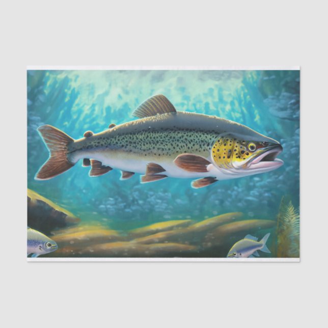Trout Fish Fishing Tissue Paper (Front)