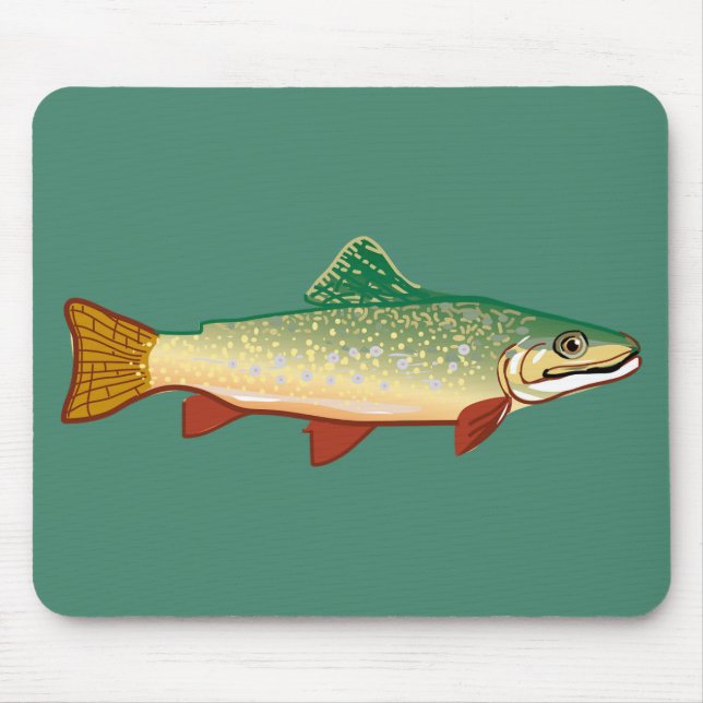 Trout fish illustration art mouse pad (Front)