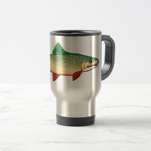Trout fish travel mug (Front Right)