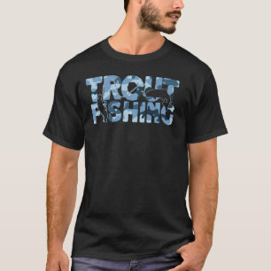 Trout Fisherman Blue Camouflage Trout Fishing Pull T-Shirt