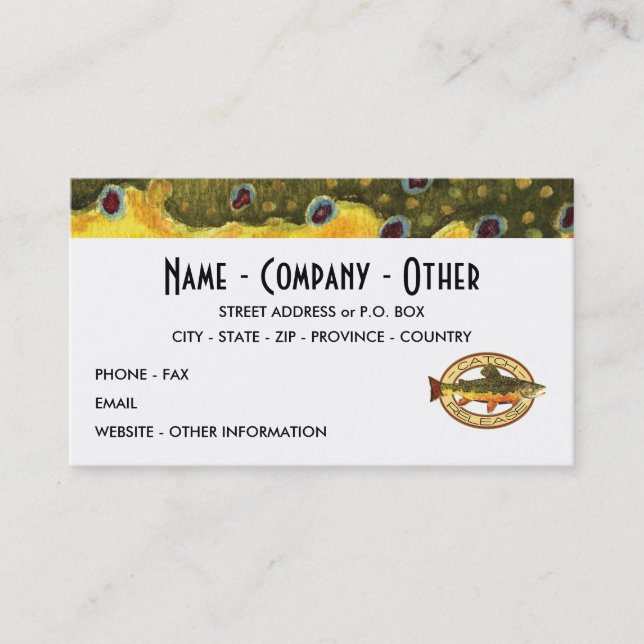 Trout Fisherman Business Card (Front)