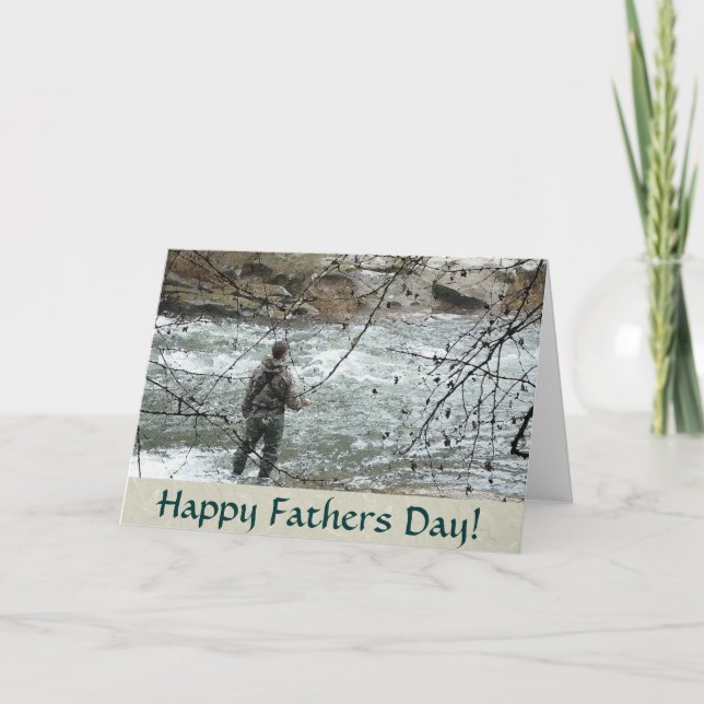 Trout Fisherman Fathers Day Card (Front)