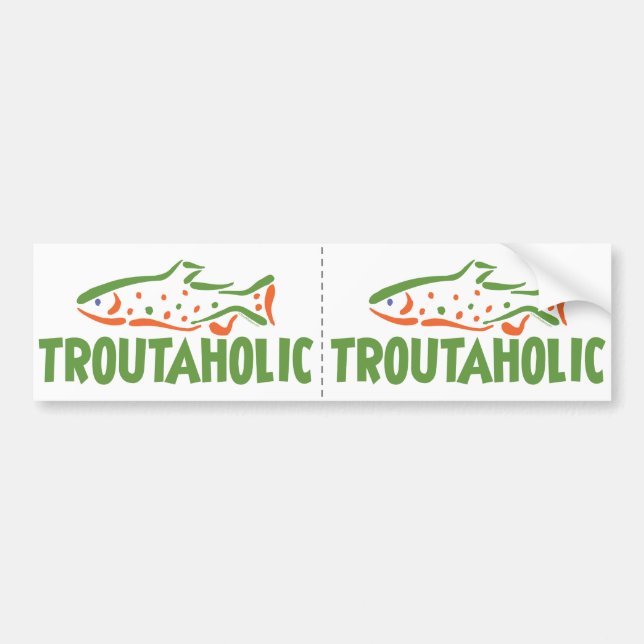 Trout Fisherman Fishing Bumper Sticker (Front)