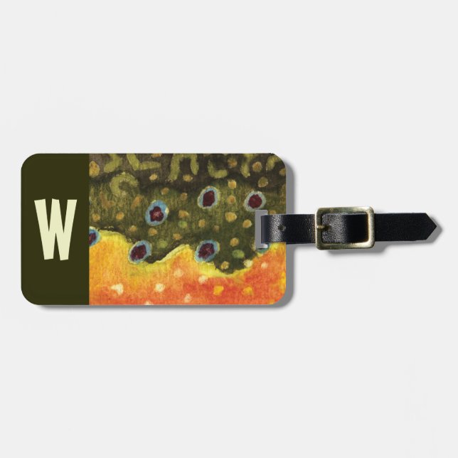Trout Fisherman's Luggage Tag (Front Horizontal)