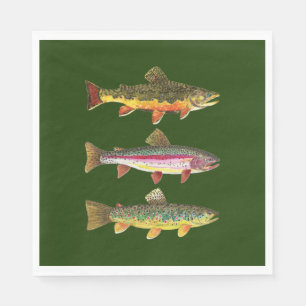 Trout Fishing, Angling Napkin