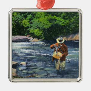 Trout Fishing at Catherine's Creek Metal Ornament