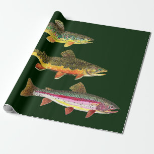 Trout Fishing - Brook, Brown, Rainbow Wrapping Paper