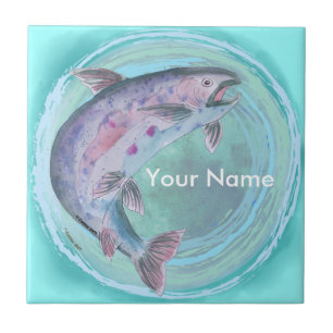 Trout Fishing Ceramic Tile
