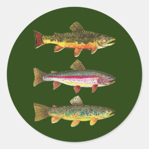Trout Fishing Classic Round Sticker