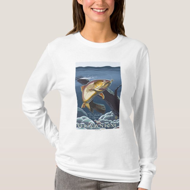 Trout Fishing Cross-Section 2 T-Shirt (Front)