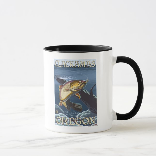 Trout Fishing Cross-Section - Clackamas, Mug (Right)