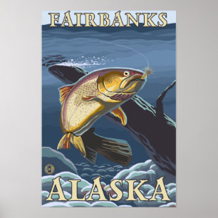 Trout Fishing Cross-Section - Fairbanks, Poster