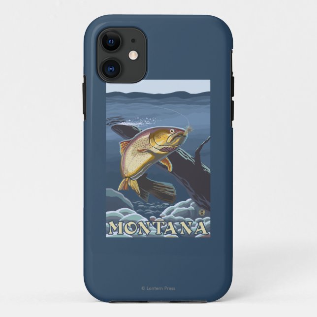 Trout Fishing Cross-Section - Montana Case-Mate iPhone Case (Back)