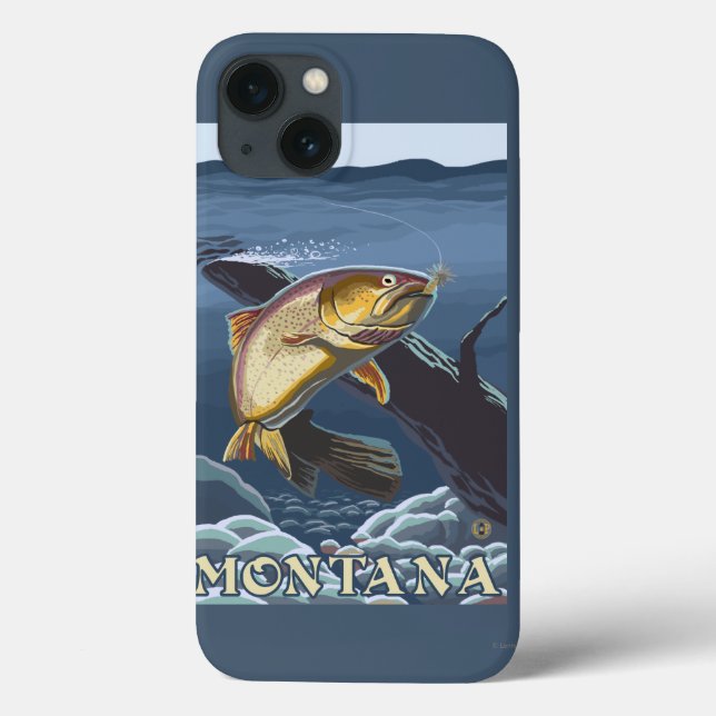 Trout Fishing Cross-Section - Montana Case-Mate iPhone Case (Back)