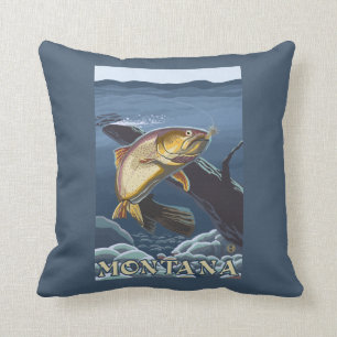 Trout Fishing Cross-Section - Montana Cushion
