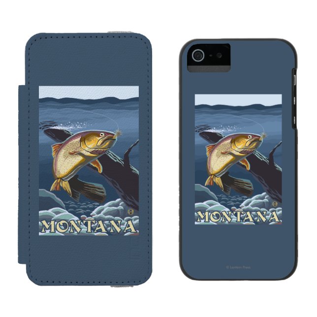 Trout Fishing Cross-Section - Montana Incipio iPhone Wallet Case (Side by Side)
