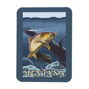 Trout Fishing Cross-Section - Montana Magnet