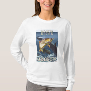 Trout Fishing Cross-Section - Rogue River, T-Shirt