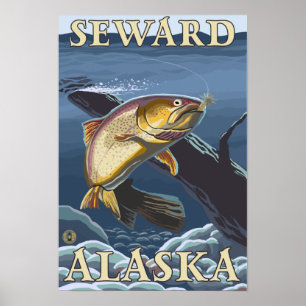 Trout Fishing Cross-Section - Seward, Alaska Poster