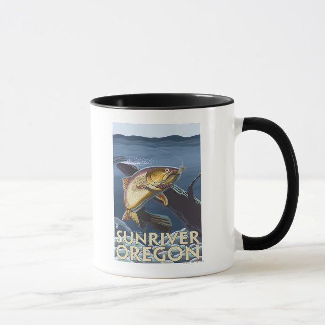 Trout Fishing Cross-Section - Sun River, Mug (Right)