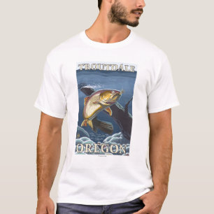 Trout Fishing Cross-Section - Troutdale, T-Shirt