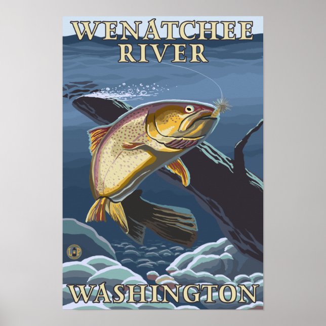 Trout Fishing Cross-Section - Wenatchee River, W Poster (Front)