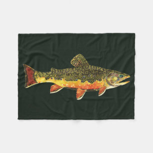 Trout Fishing Fleece Blanket