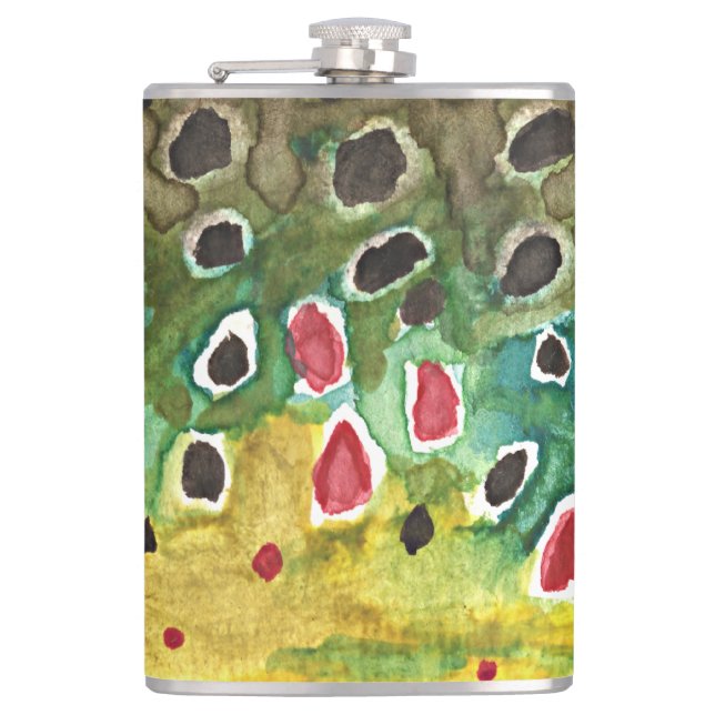 Trout Fishing Hip Flask (Front)