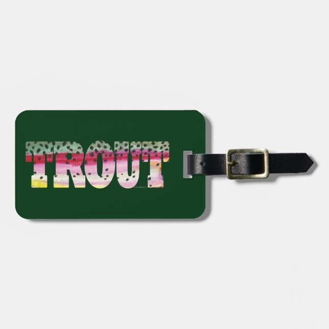 Trout Fishing Luggage Tag (Front Horizontal)