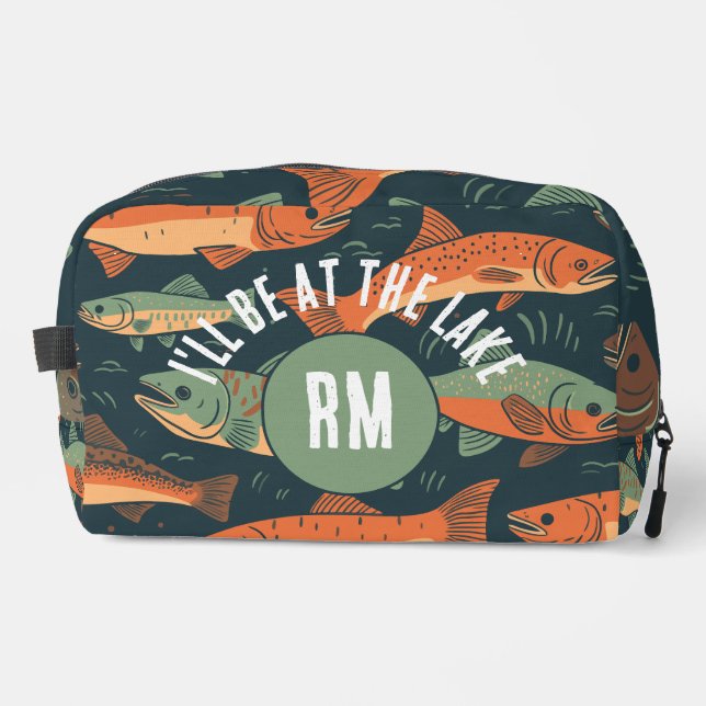 Trout Fishing Monogram Dopp Kit (Front)
