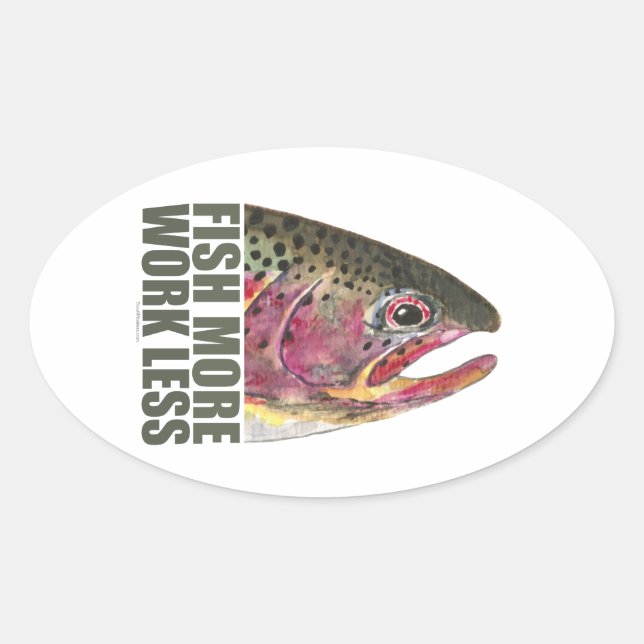 Trout Fishing More Oval Sticker (Front)