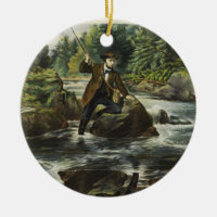 Trout fishing print by Currier and Ives