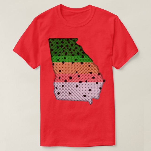 Trout Fishing Rainbow Trout Pattern Georgia State  T-Shirt (Design Front)