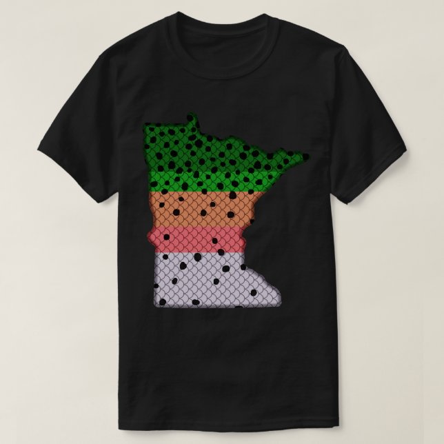 Trout Fishing Rainbow Trout Pattern Minnesota Stat T-Shirt (Design Front)