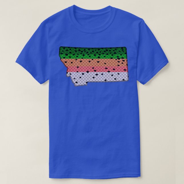 Trout Fishing Rainbow Trout Pattern Montana State  T-Shirt (Design Front)